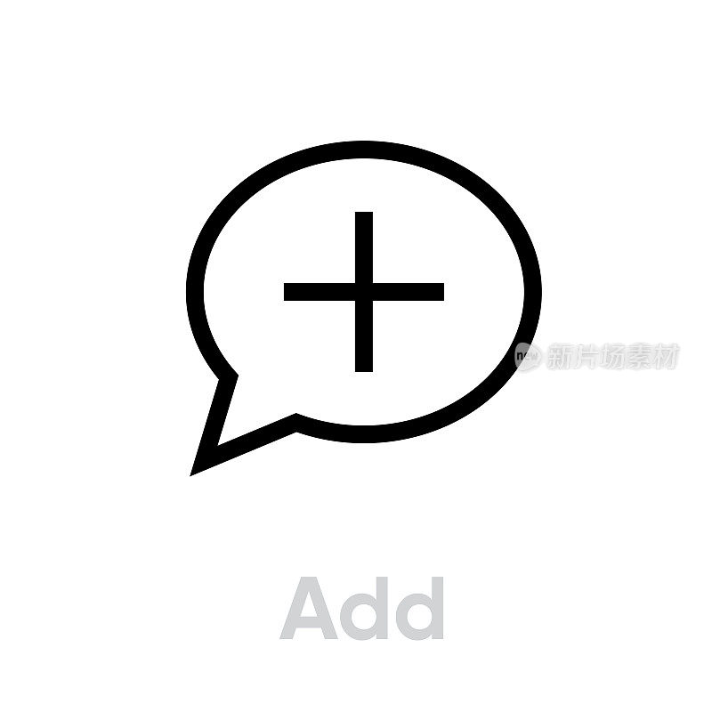 Add message social icon. Editable line vector.